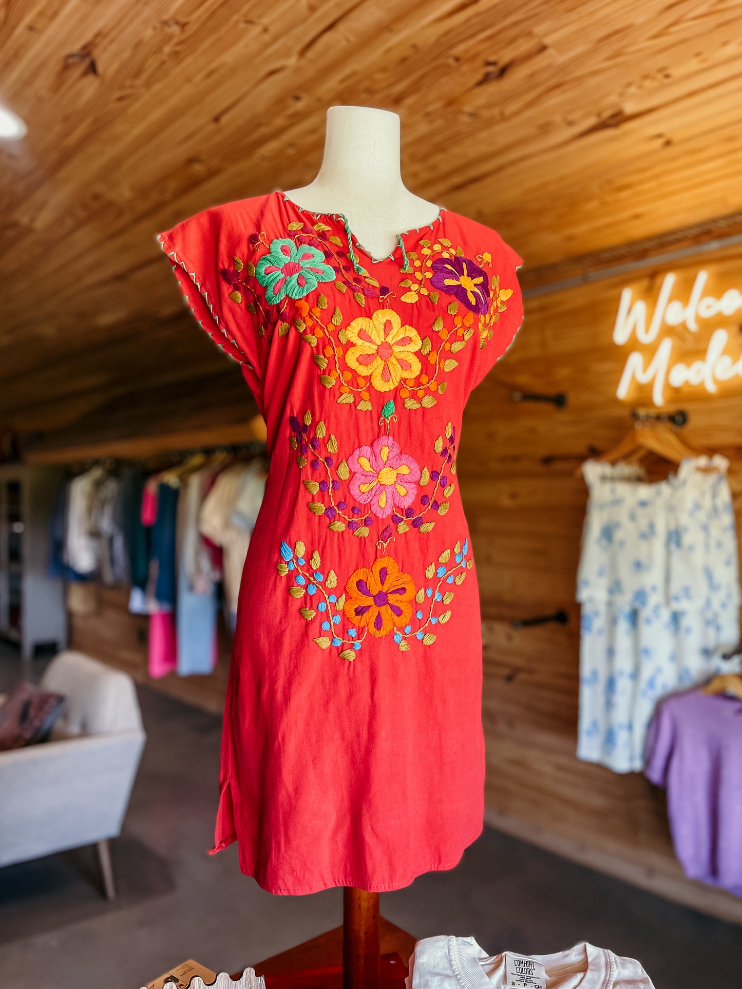 Red Embroidered Dress HP
