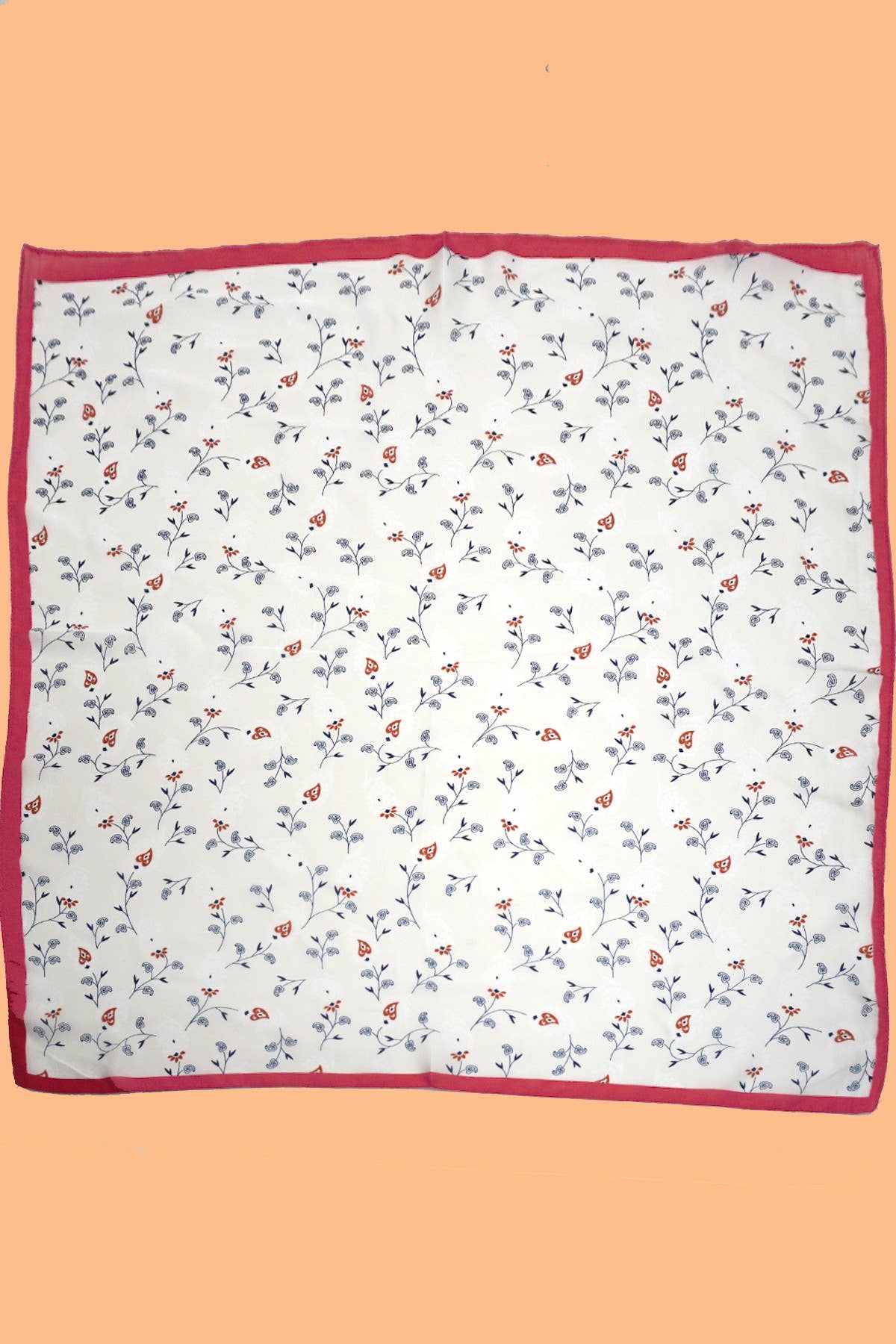 FLOWER PRINT SILKY FEELING BANDANA-PINK LU