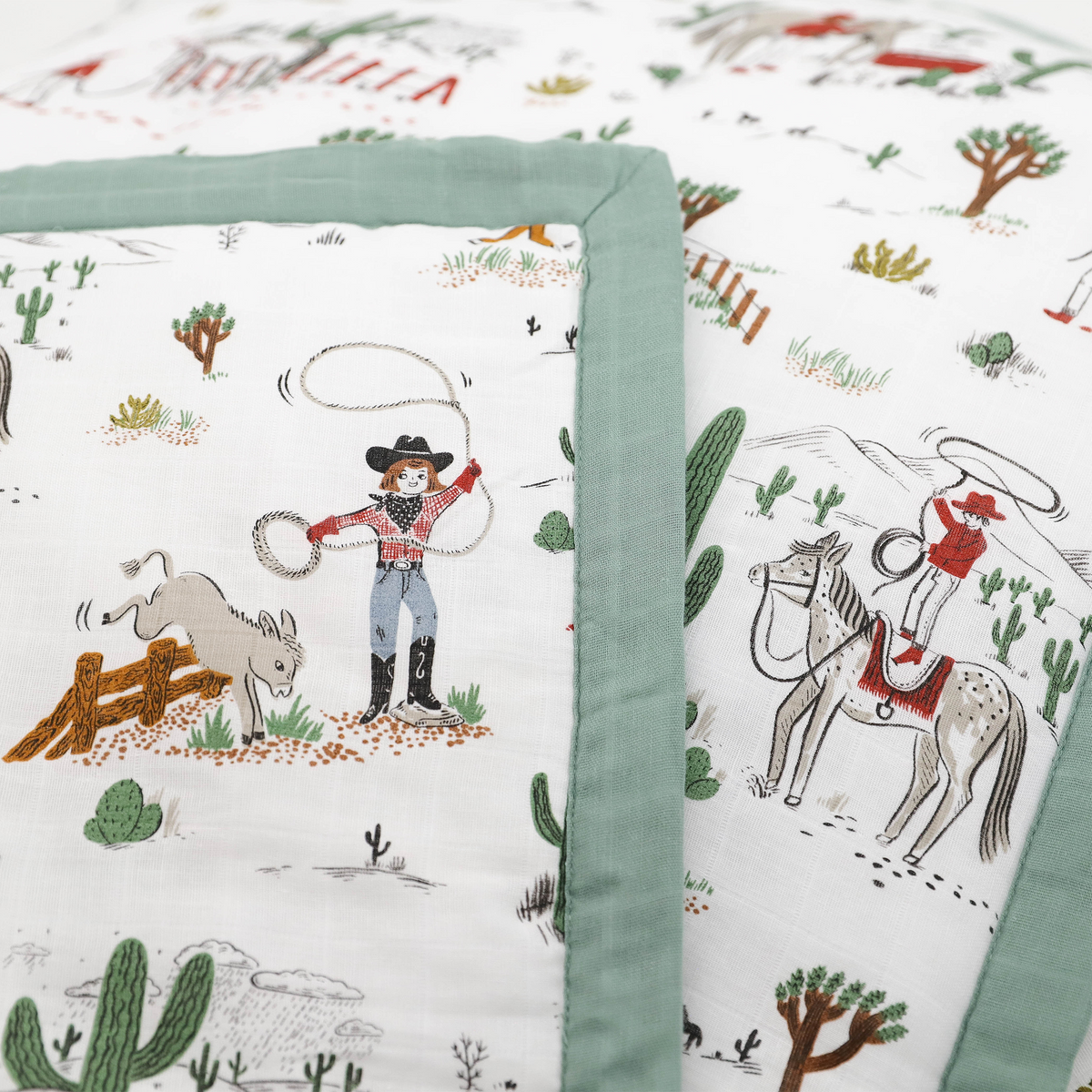 Cotton Muslin Toddler Comforter - Cowpoke: Cowpoke