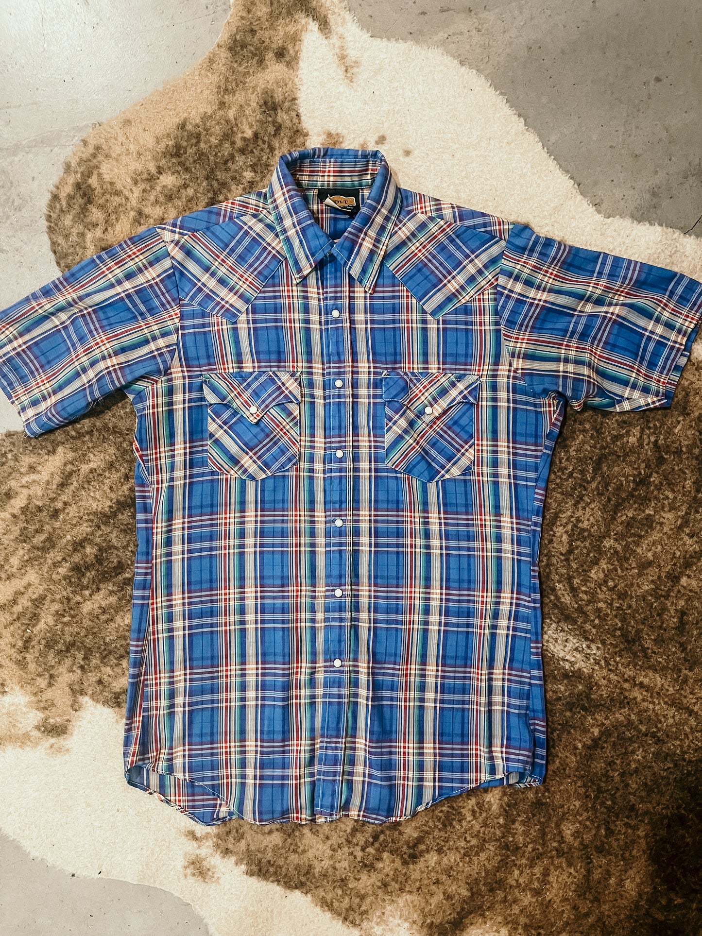 Blue Plaid Pearl Snap HP
