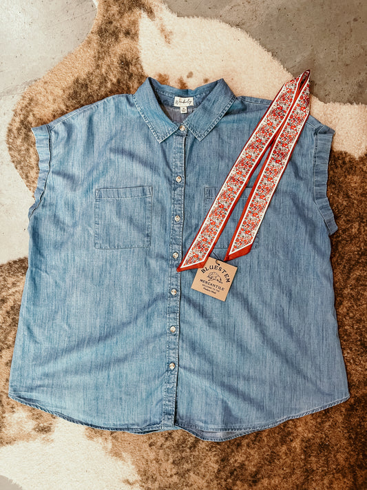 Denim Cap Sleeve Top HP