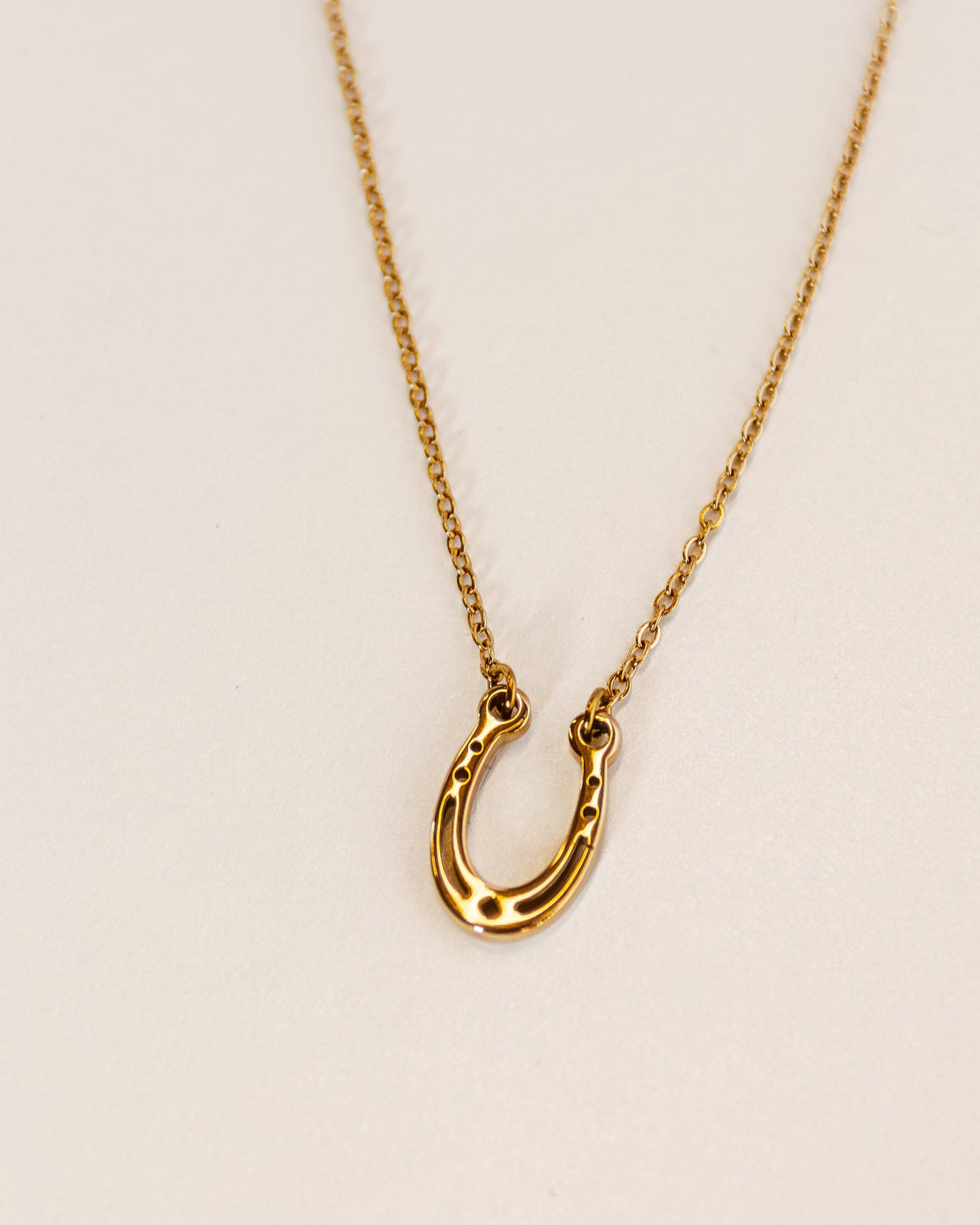 Lucky Horseshoe Western Necklace Gold
