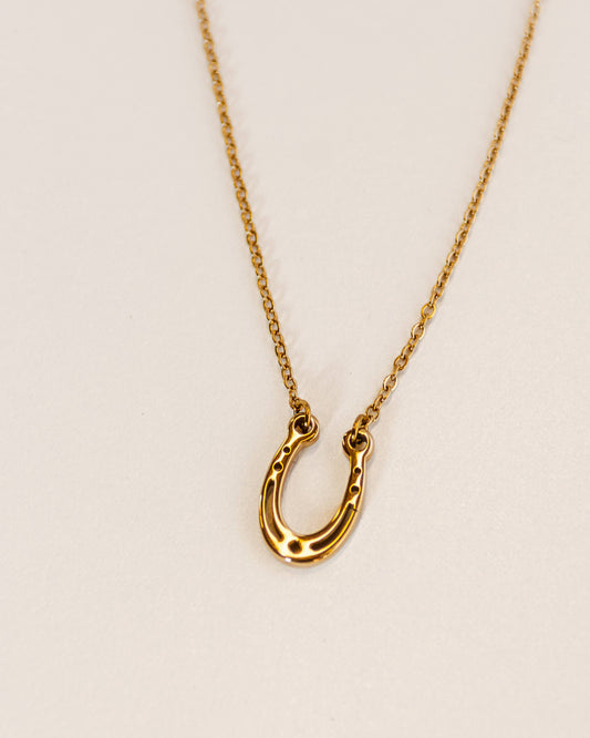 Lucky Horseshoe Western Necklace Gold