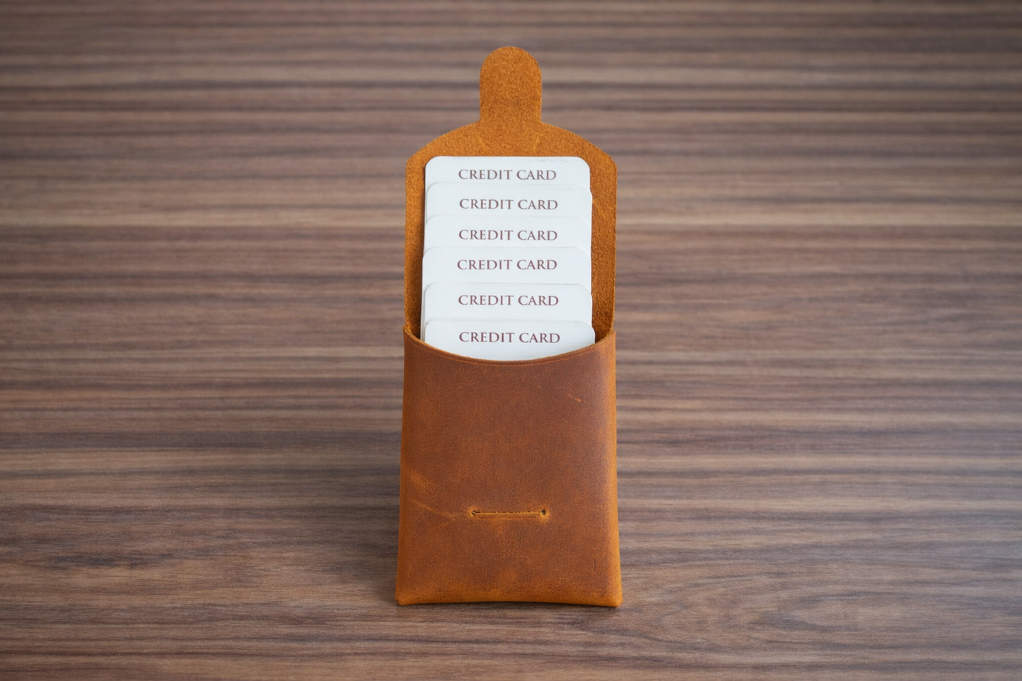 Leather Wallet Slim Handmade Card Holder for Men & Women: Light Brown