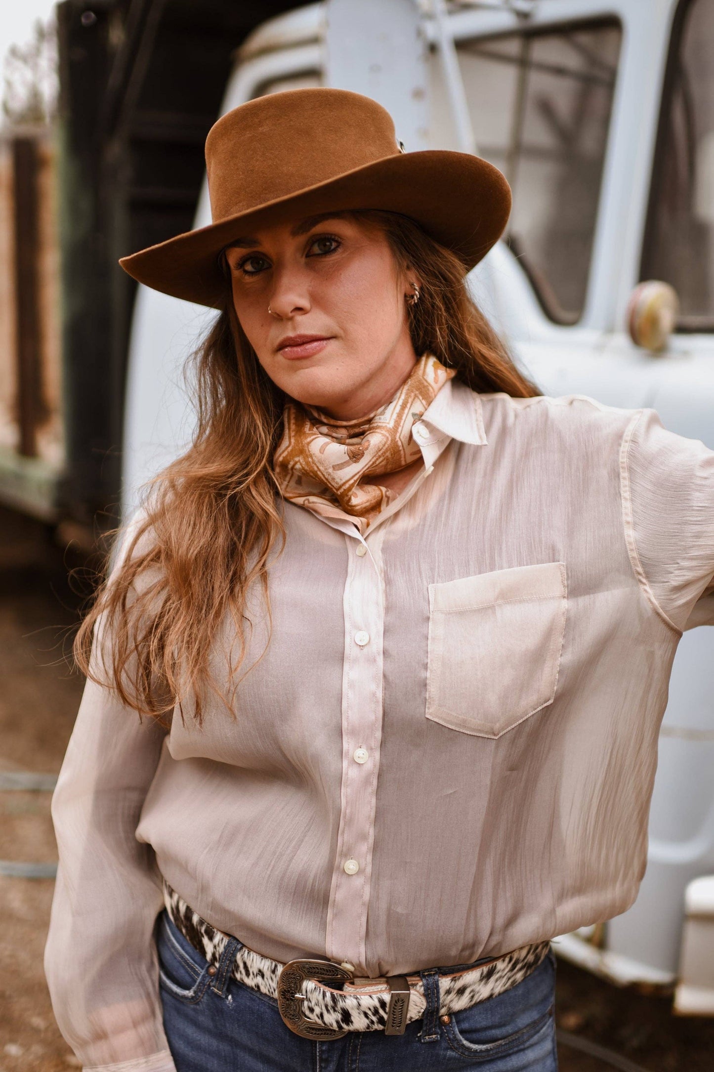 Postal Field Study Wild Rag Western Silk Scarf LU