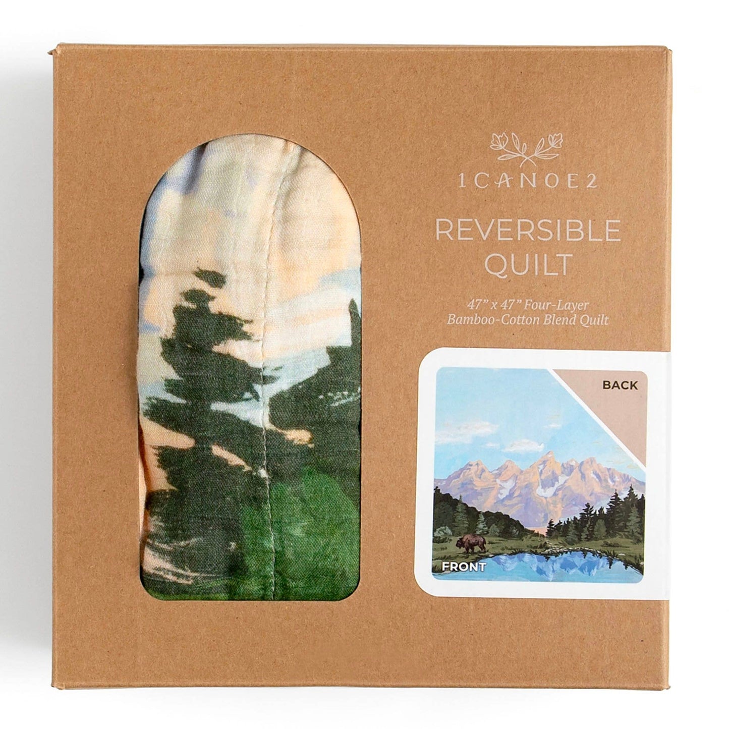 Grand Teton National Park Reversible Landscape Baby Quilt