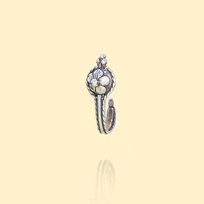 Flower Curved Sterling Earrings