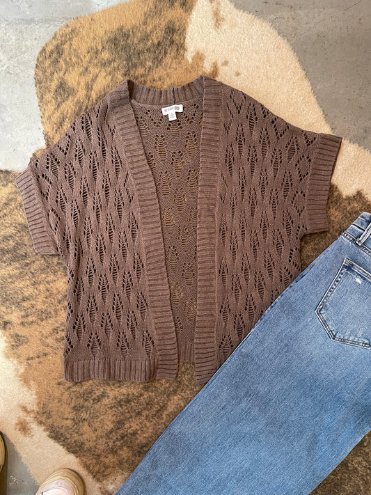 Brown Knit Cardigan HP