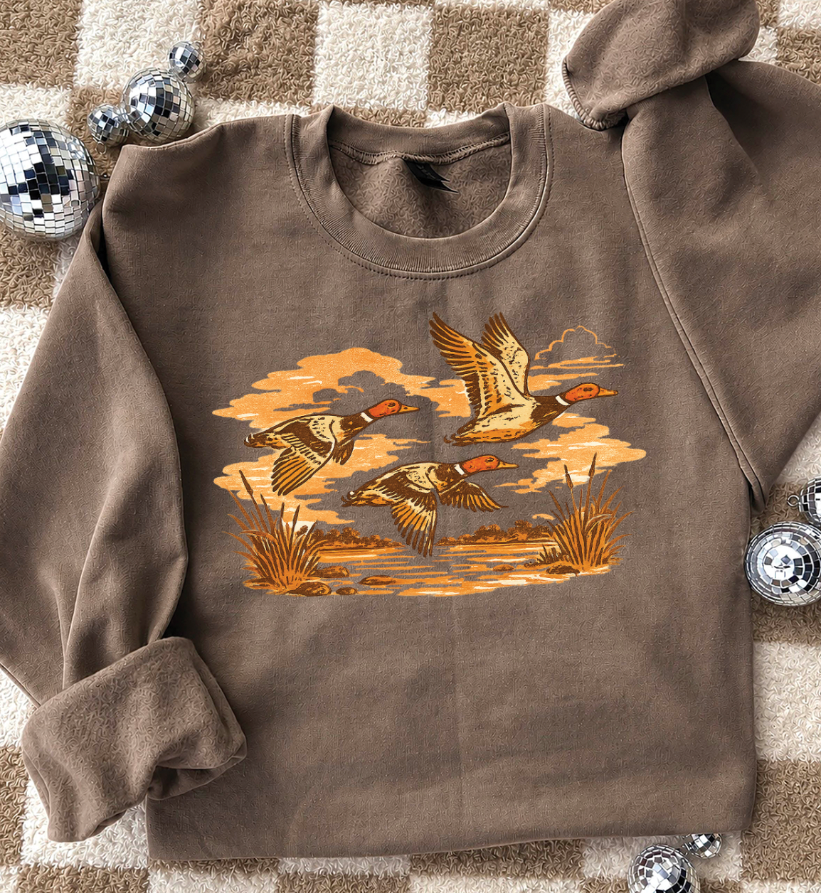 Autumn Marsh Flight / Mocha Sweatshirt