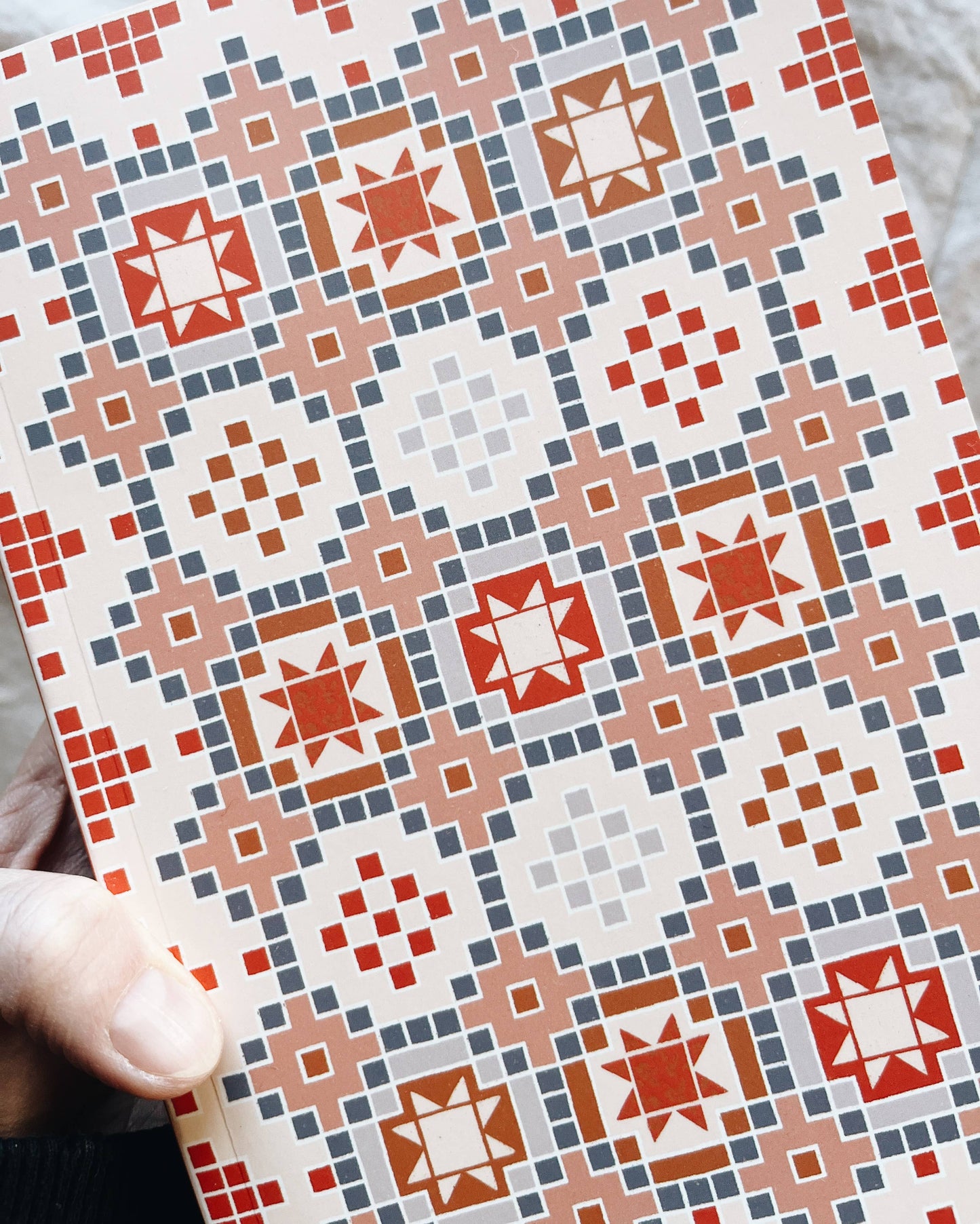Scandi Tiles Notebook A5 Size Velvet Touch Lined Journal