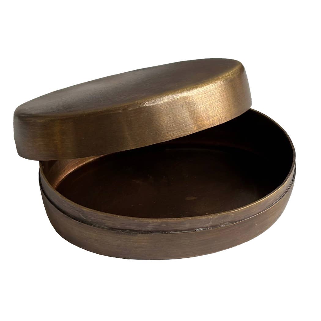 Horse Head Pill Box, Solid Antiqued Brass, 3"