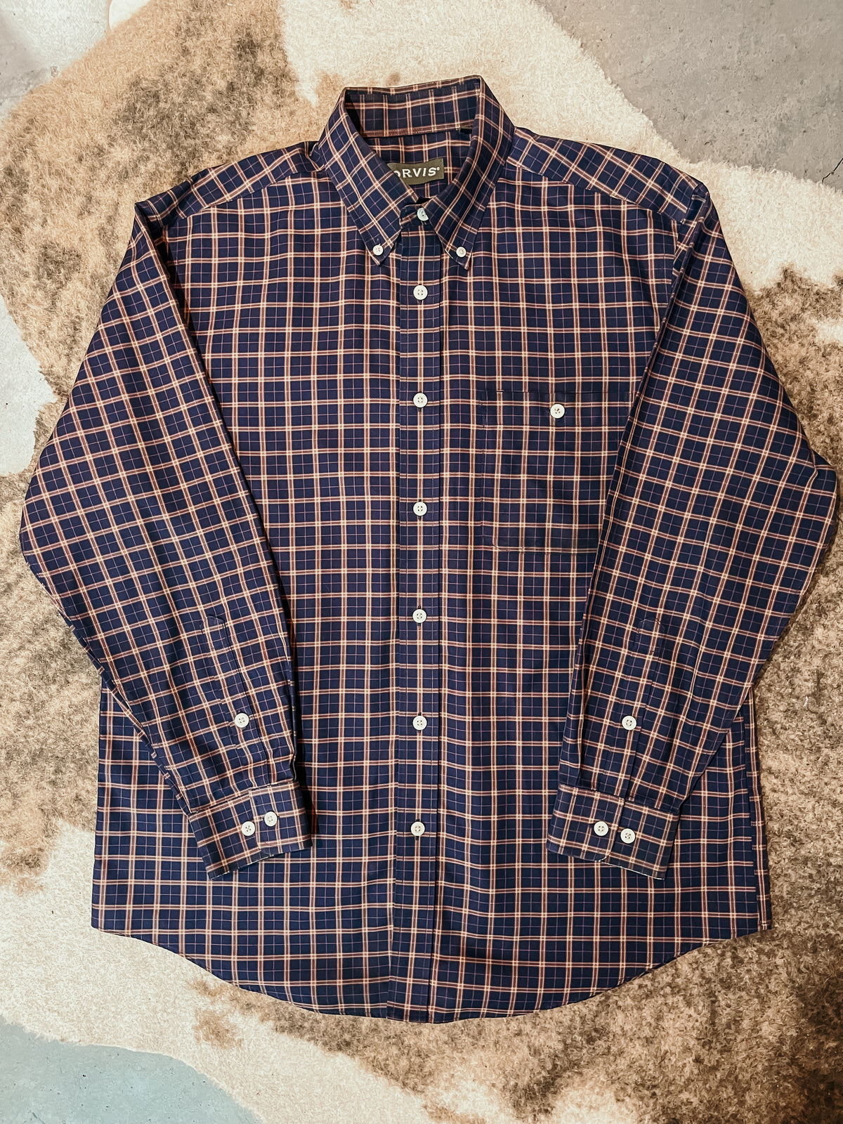 Navy Plaid Orvis Shirt HP