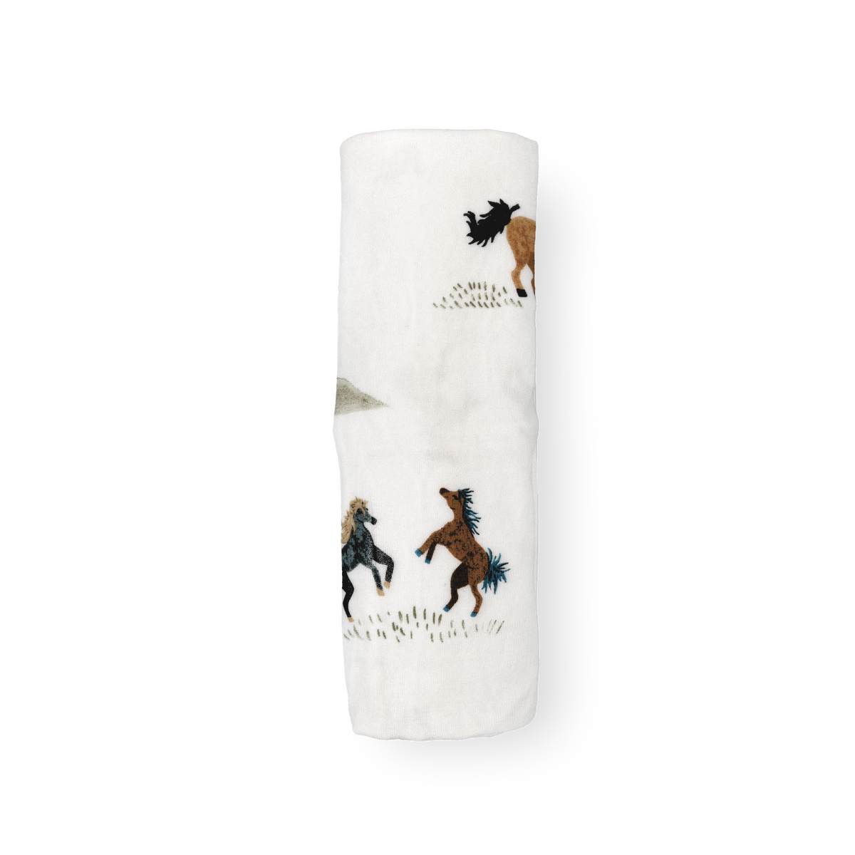 Stretch Knit Swaddle Blanket - Wild Horses: Wild Horses
