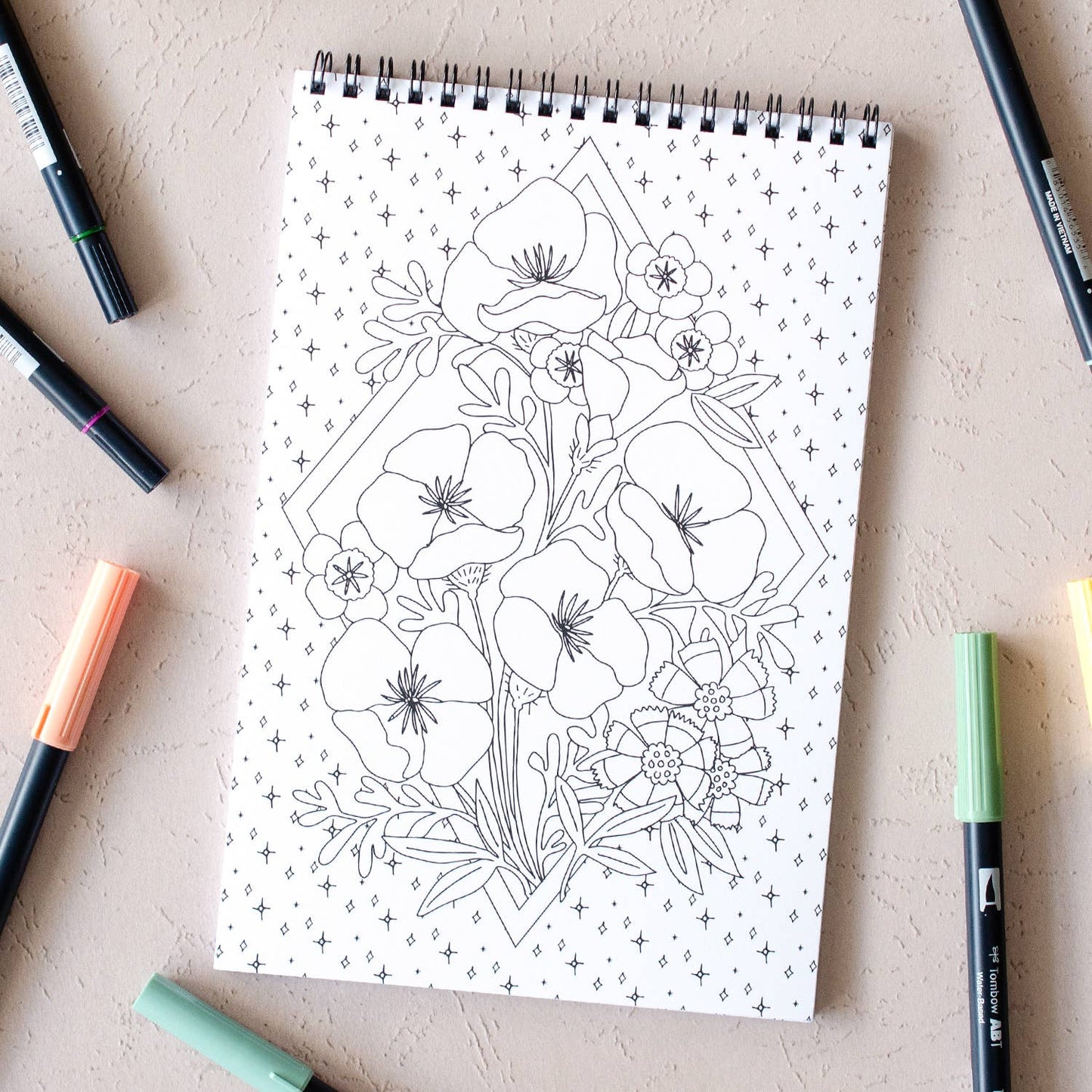 Wildflowers Premium Coloring Book