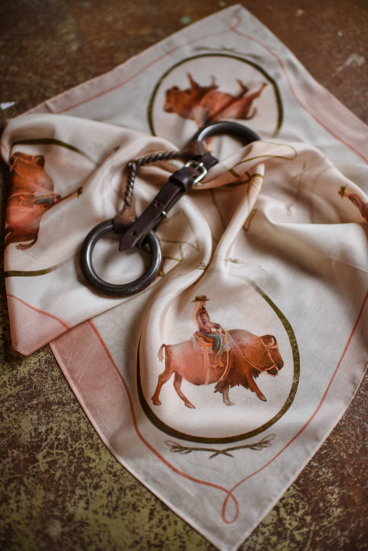 Roamin' Cowgirl Bison Western Scarf Wild Rag LU