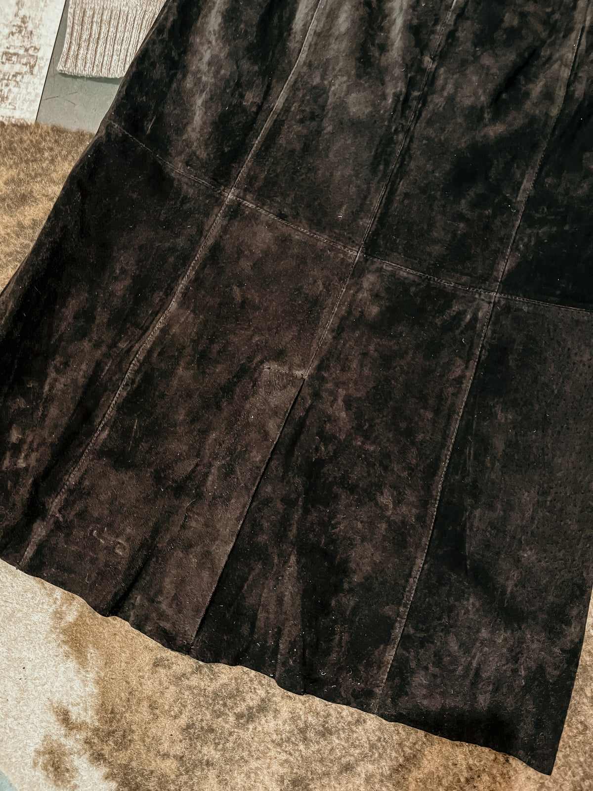 100% Dark Brown Leather Skirt HP