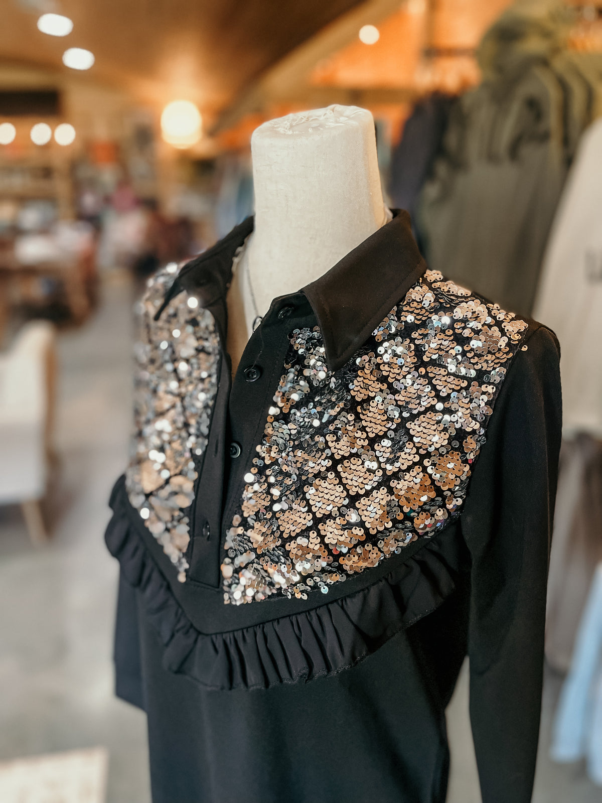 Black Sequin Party Dress HP
