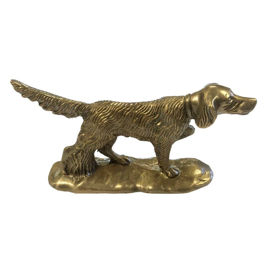 Solid Brass Pointer Dog Paperweight, 6”