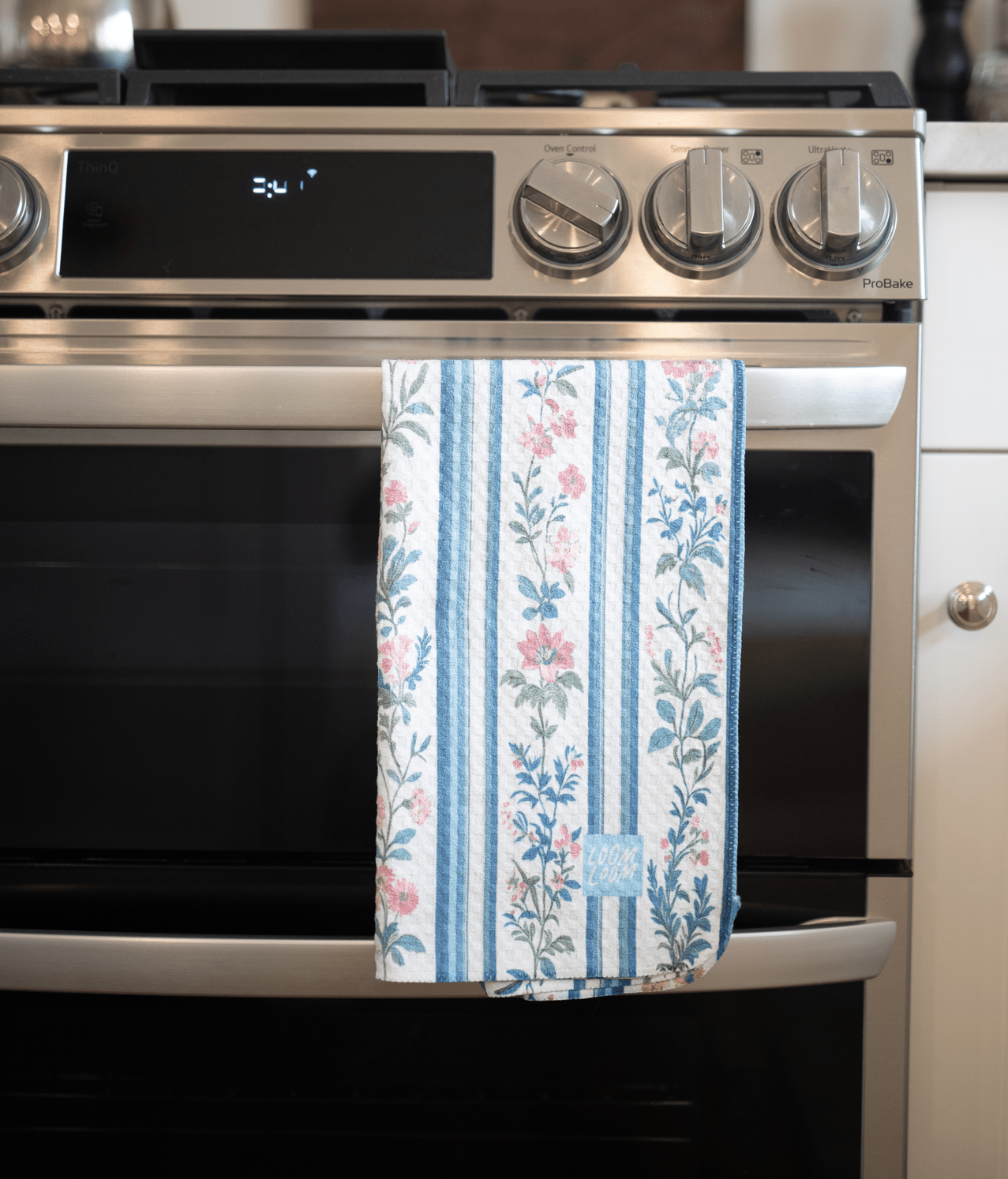 Floral Stripes Tea Towel