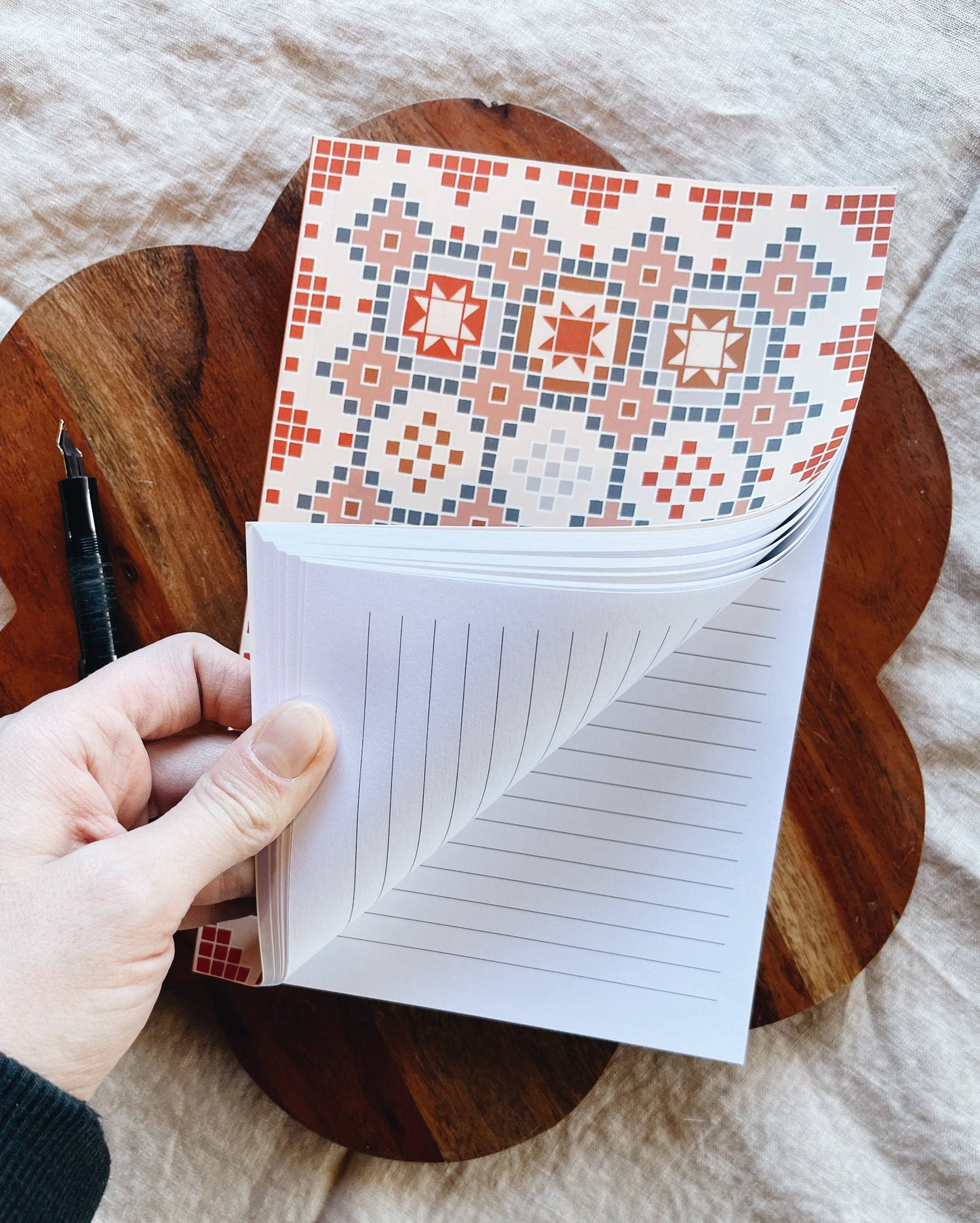 Scandi Tiles Notebook A5 Size Velvet Touch Lined Journal
