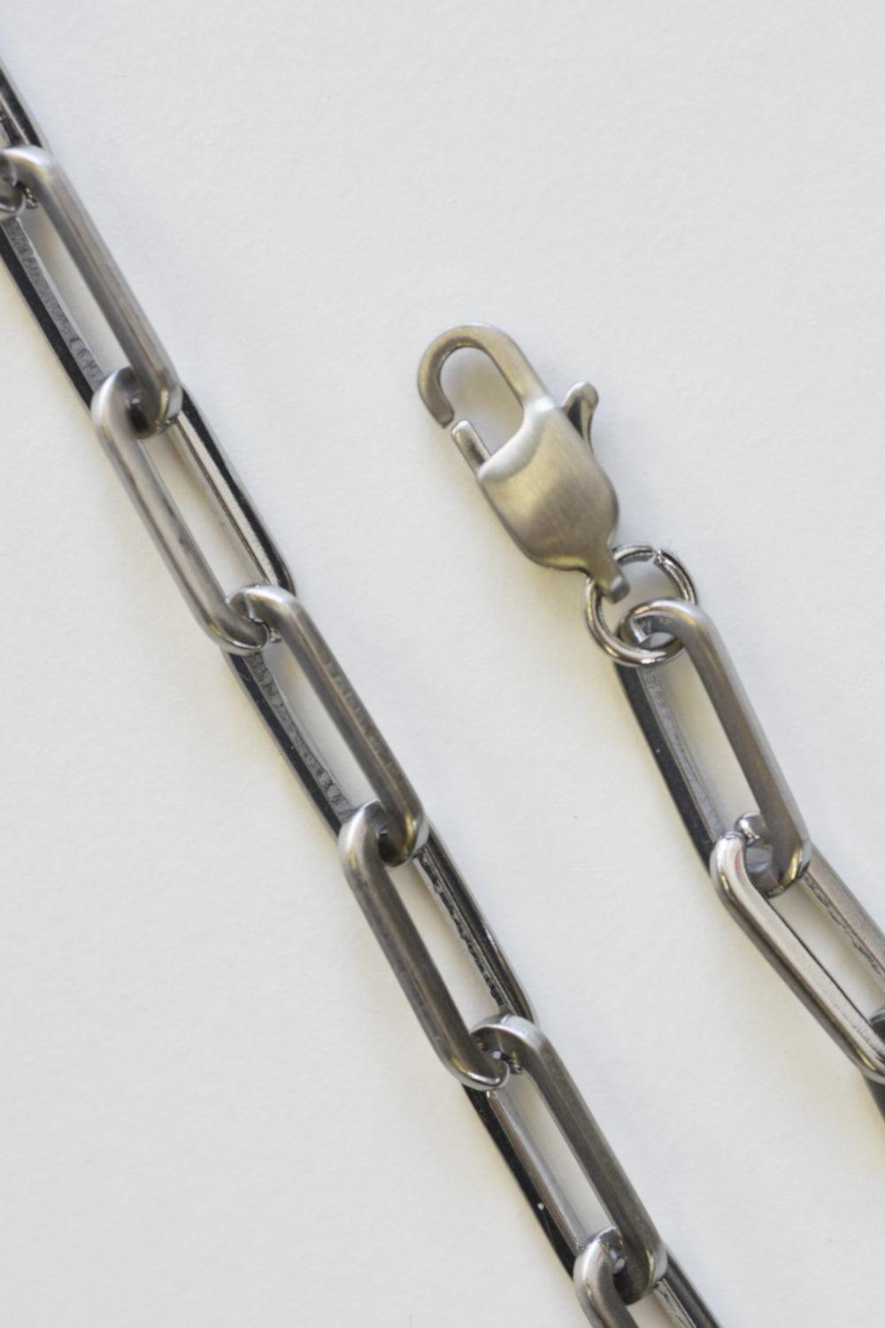 3mm Paper Clip Chain Necklace: Steel