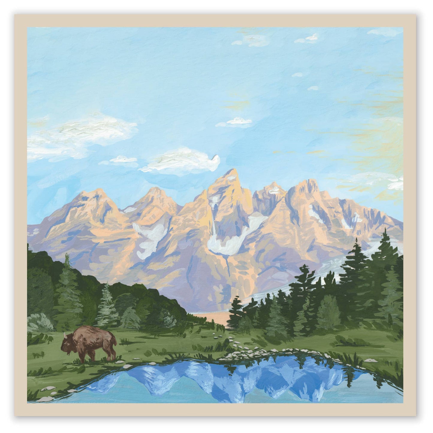 Grand Teton National Park Reversible Landscape Baby Quilt