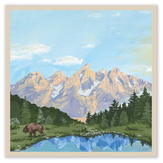 Grand Teton National Park Reversible Landscape Baby Quilt