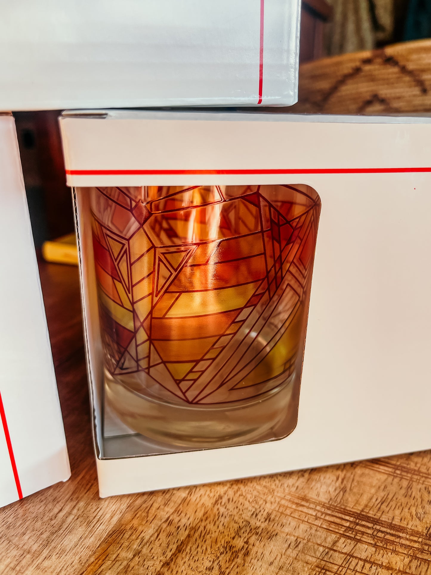 Frank Lloyd Wright Orange Butterfly DOF 14-Ounce Glass