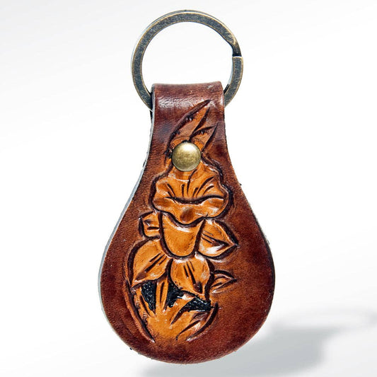Hand Tooled Genuine Leather Keyring 1 LU
