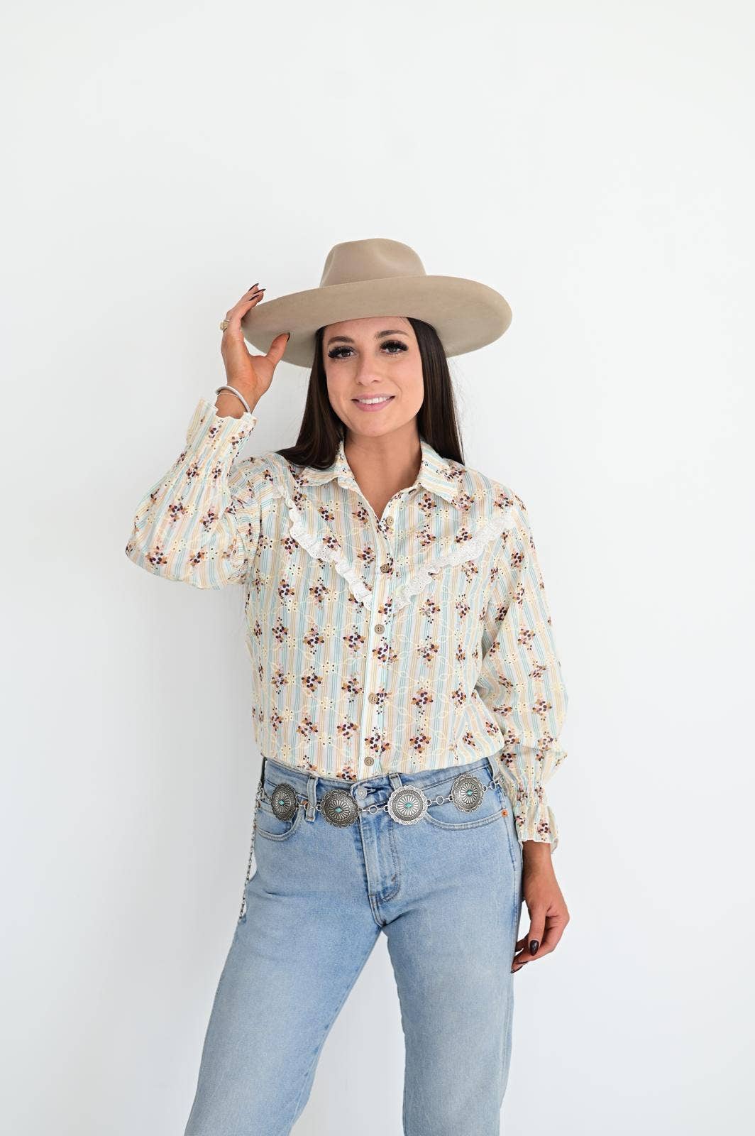 Floral RUFFLE TOP HP