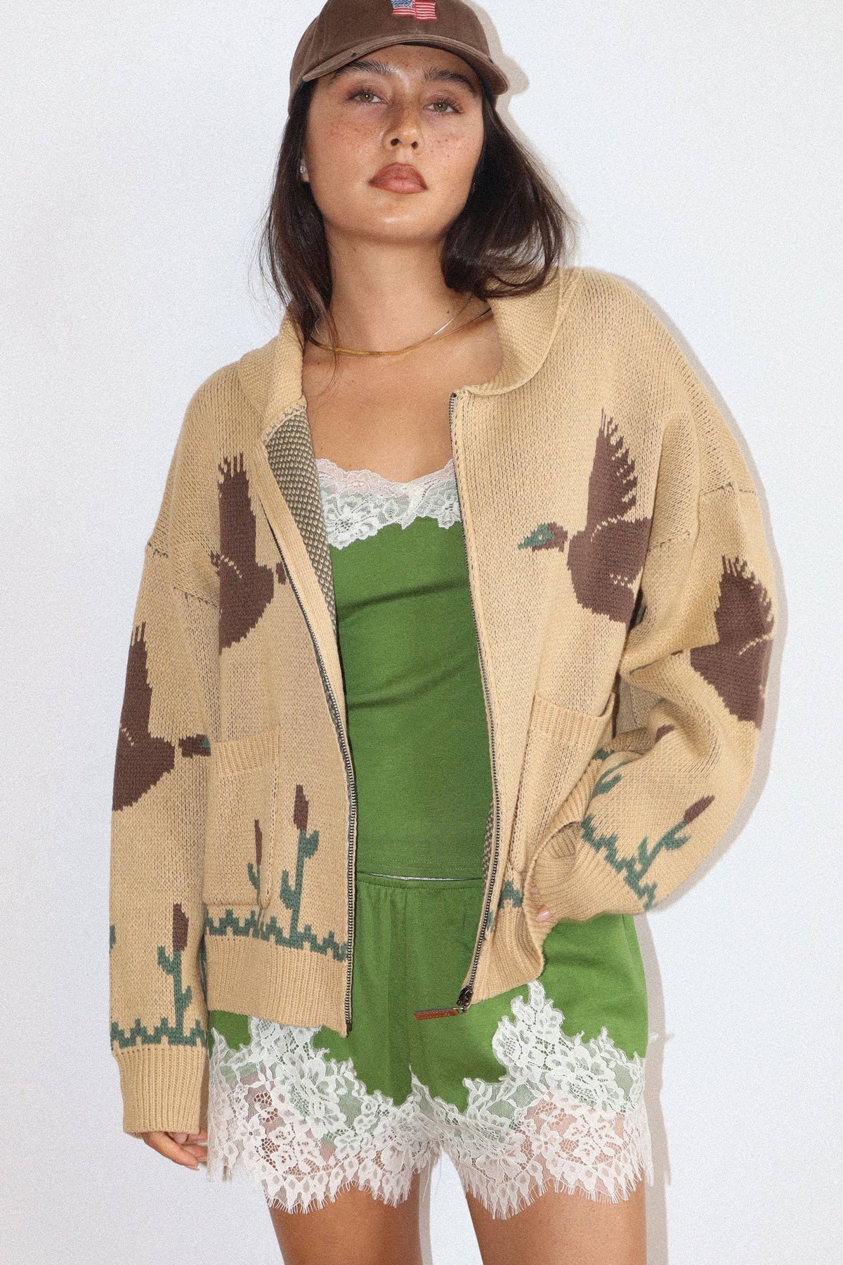 Desert Bird Knit Zip Cardigan HP