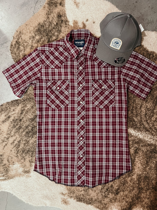 Maroon and Grey Pearl Snap HP