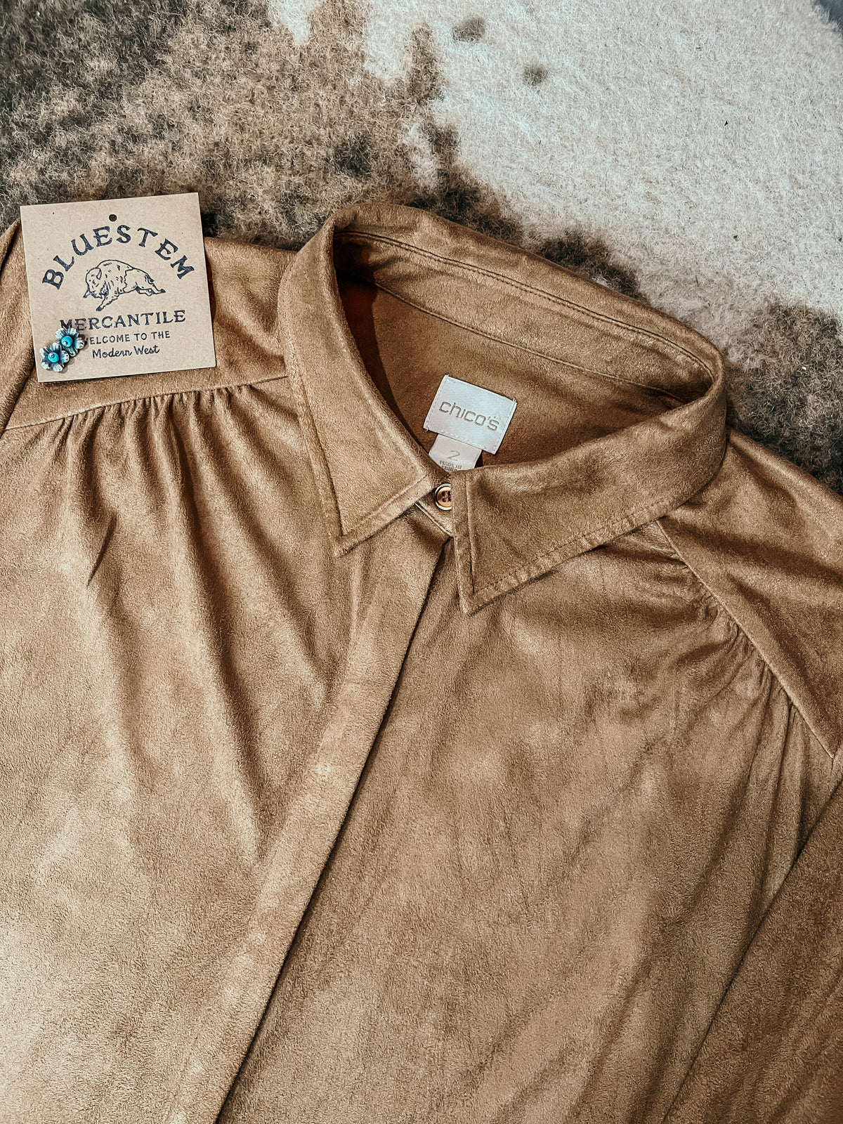 Tan Faux Suede Top HP