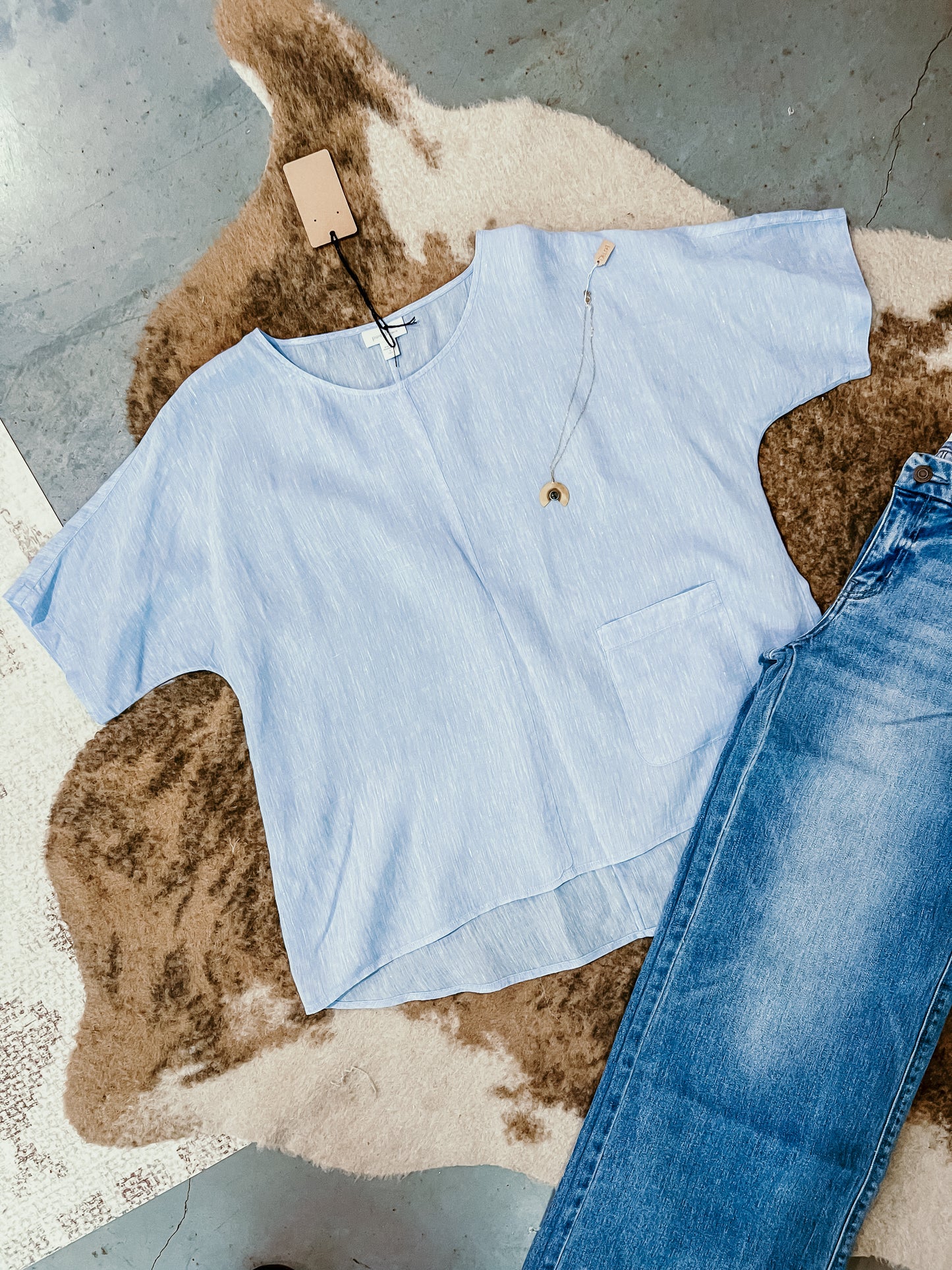 Blue oversized top LU