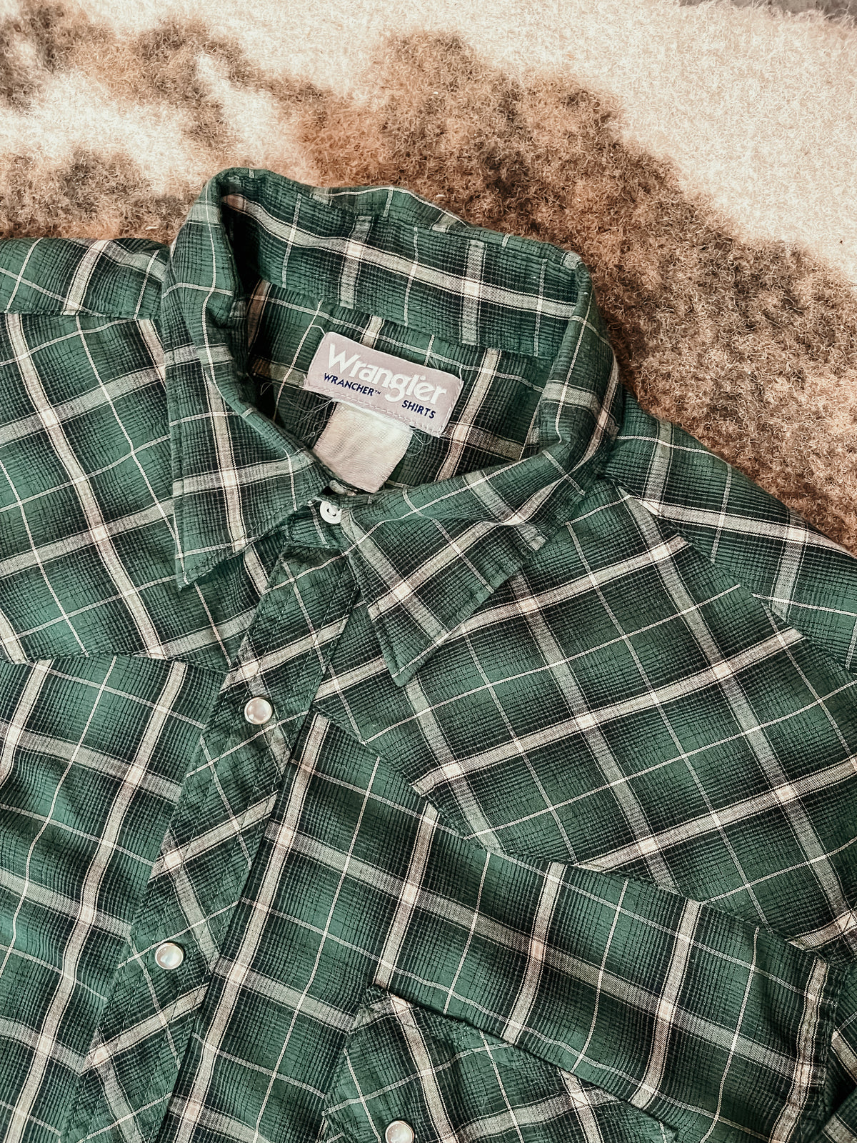 Hunter Green Plaid Pearl Snap HP