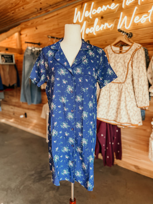 Blue floral Housedress HP