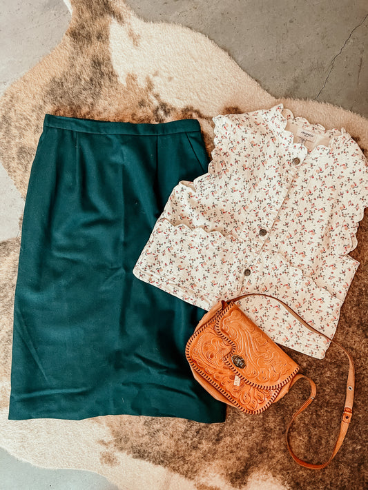 Vintage Pendleton Skirt- Hunter Green HP