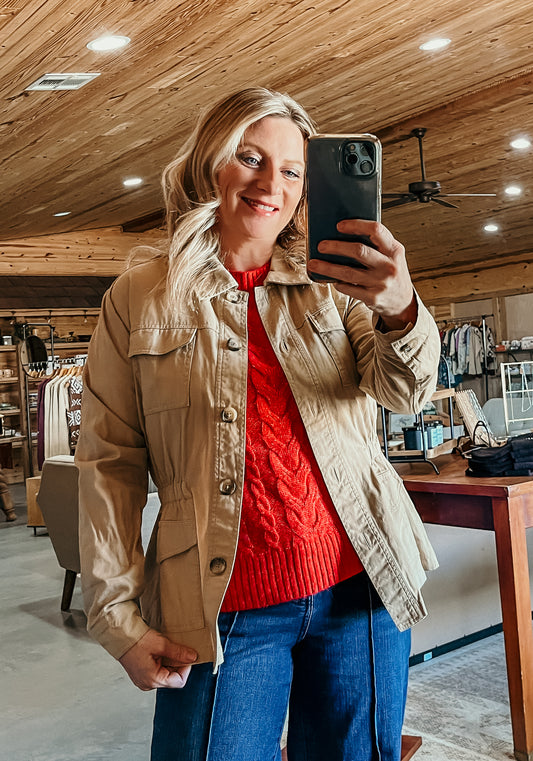 Draper James khaki Jacket HP