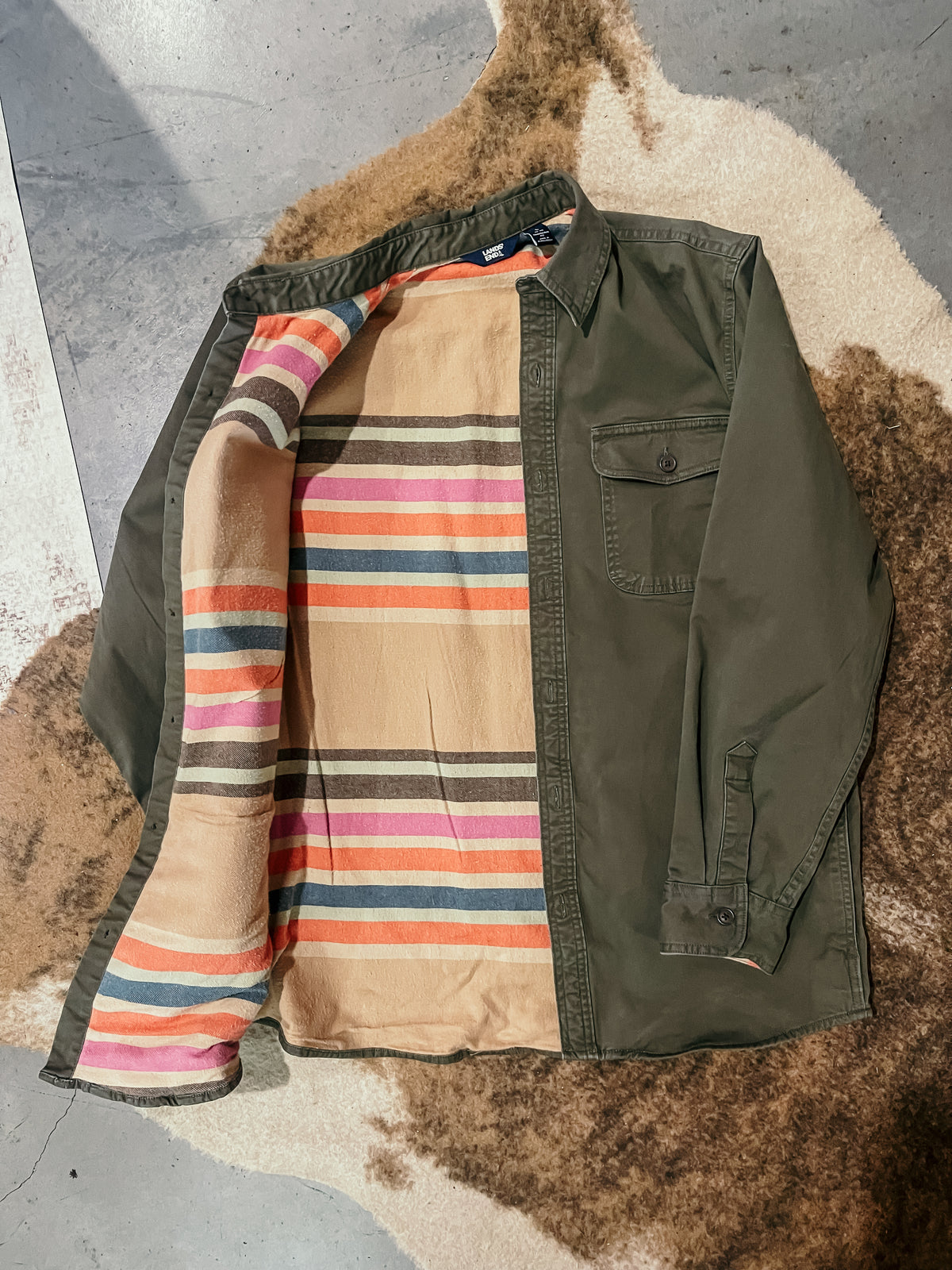 Lands End Army Green Shacket HP