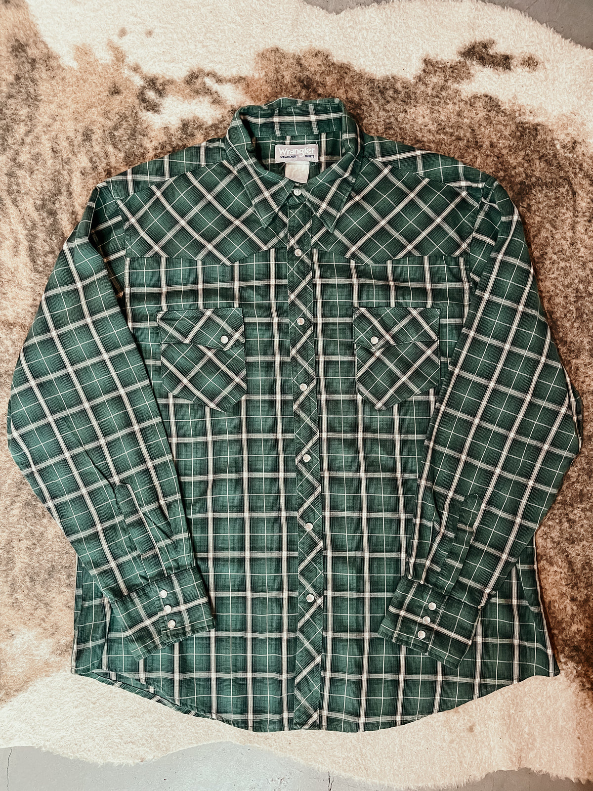Hunter Green Plaid Pearl Snap HP