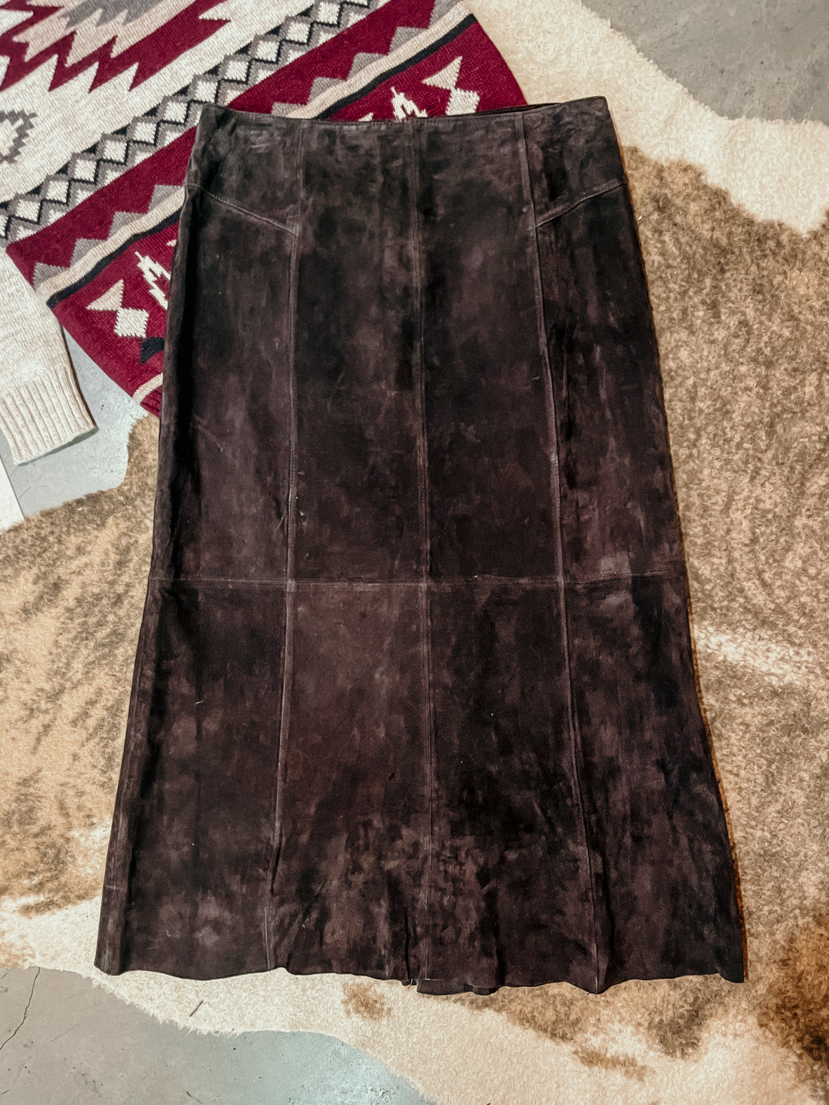 100% Dark Brown Leather Skirt HP