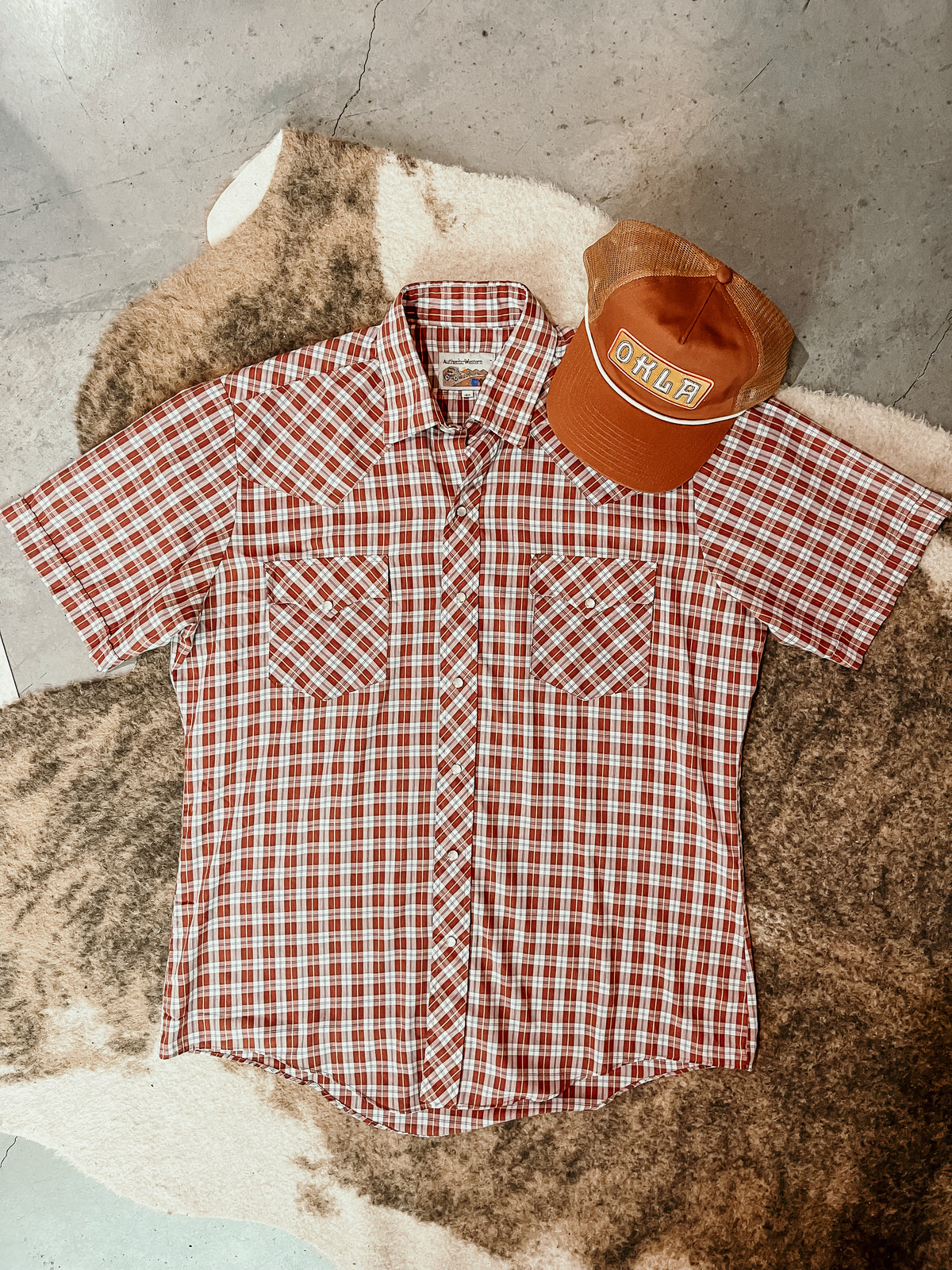 Brown Plaid Pearl Snap HP