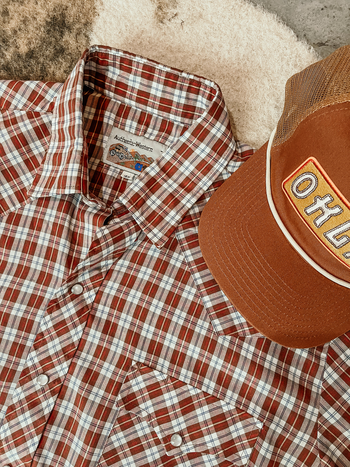 Brown Plaid Pearl Snap HP