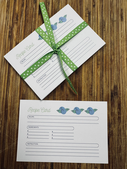 Blueberry Recipe Cards-Set of 12