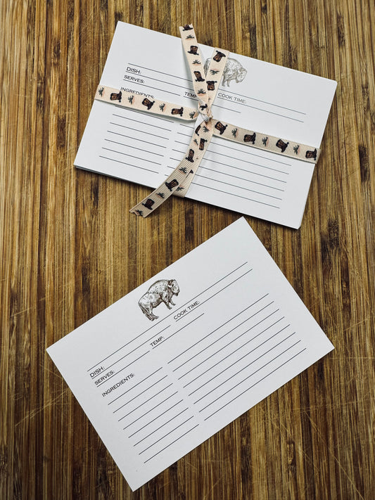 Bison Recipe Cards-Set of 12