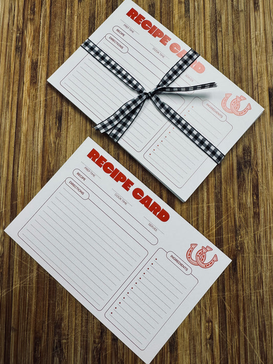 Horse Shoe Recipe Cards-Set of 12