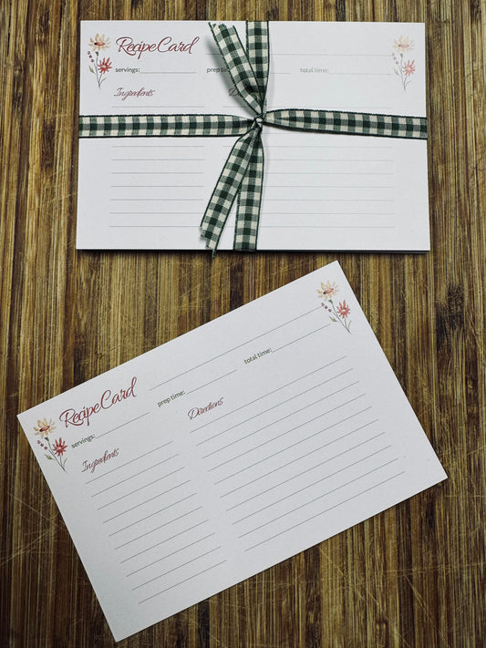 Wildflower Recipe Cards-Set of 12