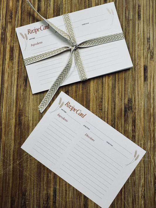 Wheat Recipe Cards-Set of 12