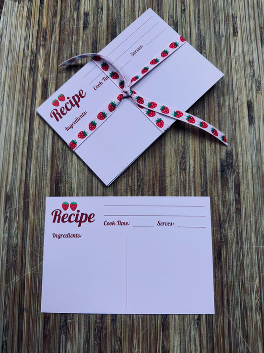 Strawberry Recipe Cards-Set of 12
