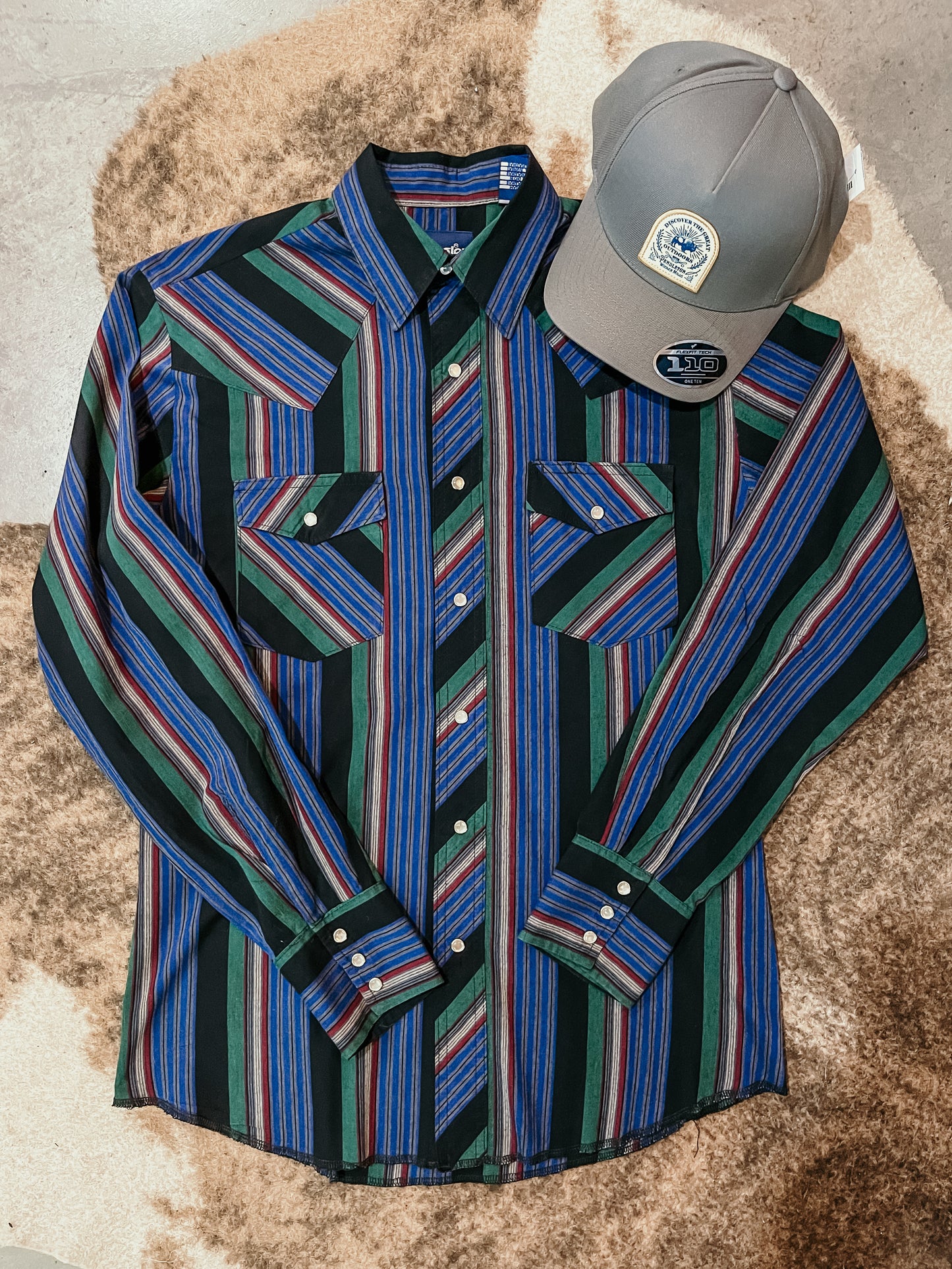 Multi Color Stripe Pearl Snap HP
